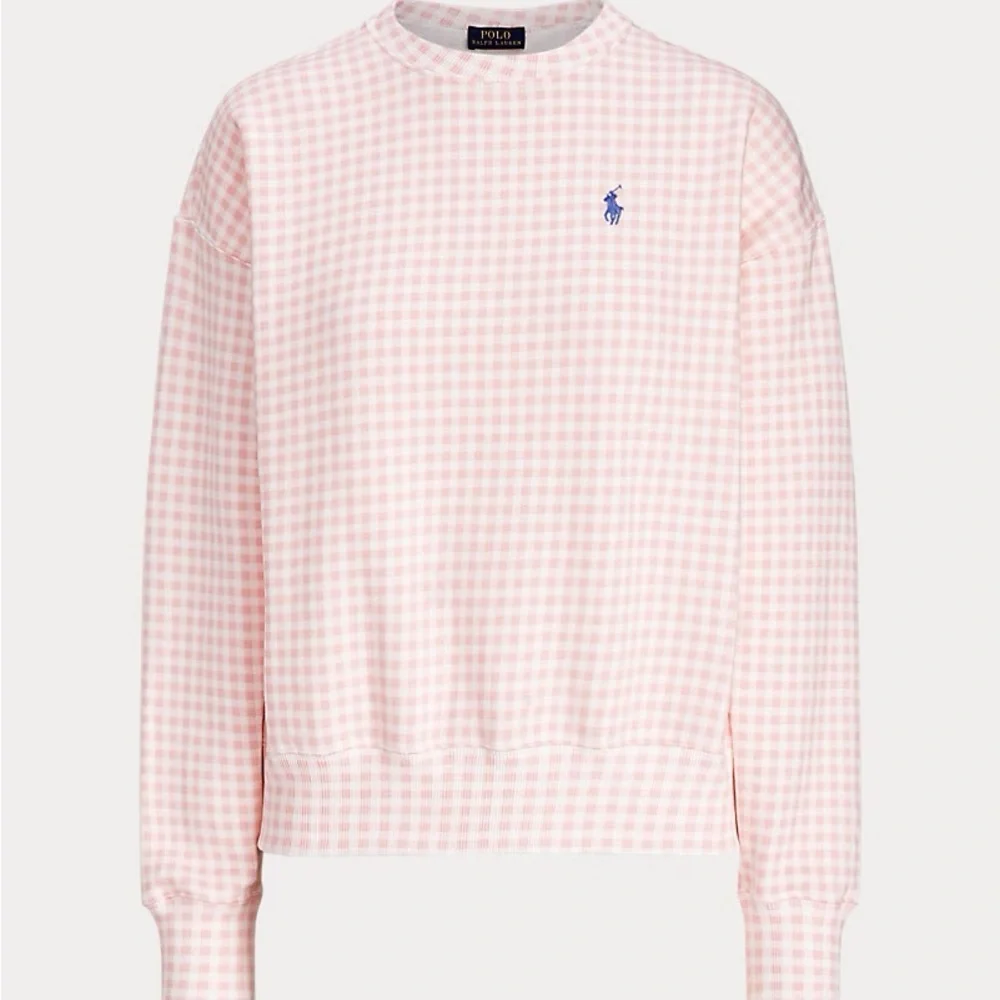 Ralph Lauren Pink and White Gingham Crewneck Small Sweatshirt - Picture 1 of 6